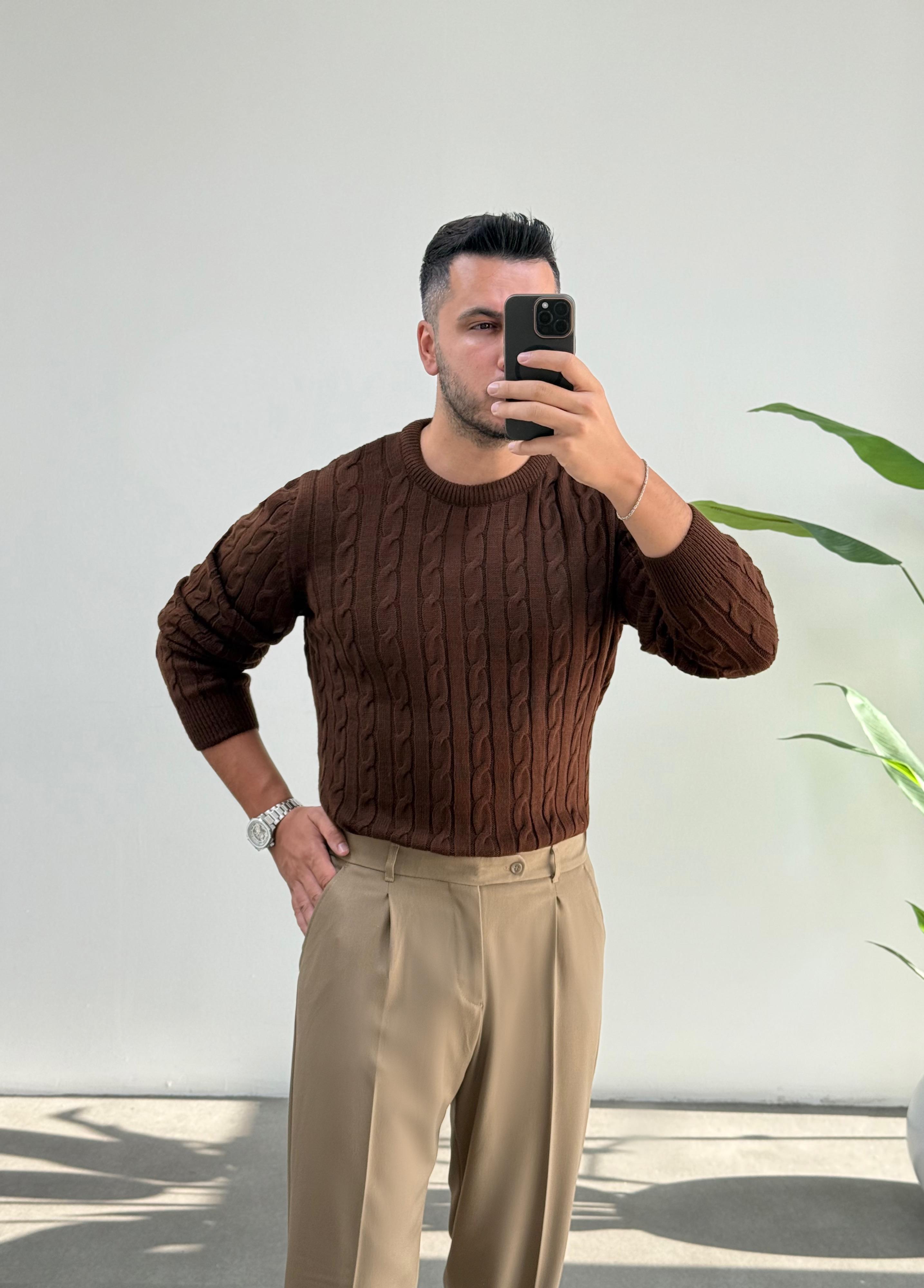 Voi Kahve Örgü Kazak