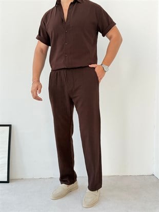 Luxry Kahve Keten Pantolon