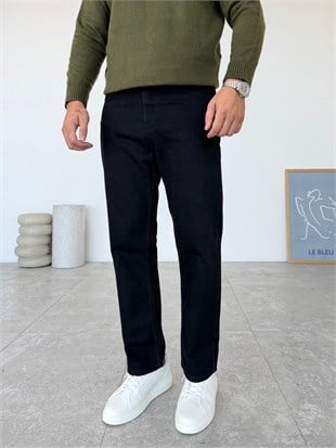 Siyah Taşlamalı Baggy Kot Pantolon