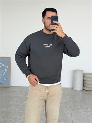 The Art Antrasit Şardonlu Sweatshirt