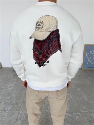 The Art Beyaz Şardonlu Sweatshirt