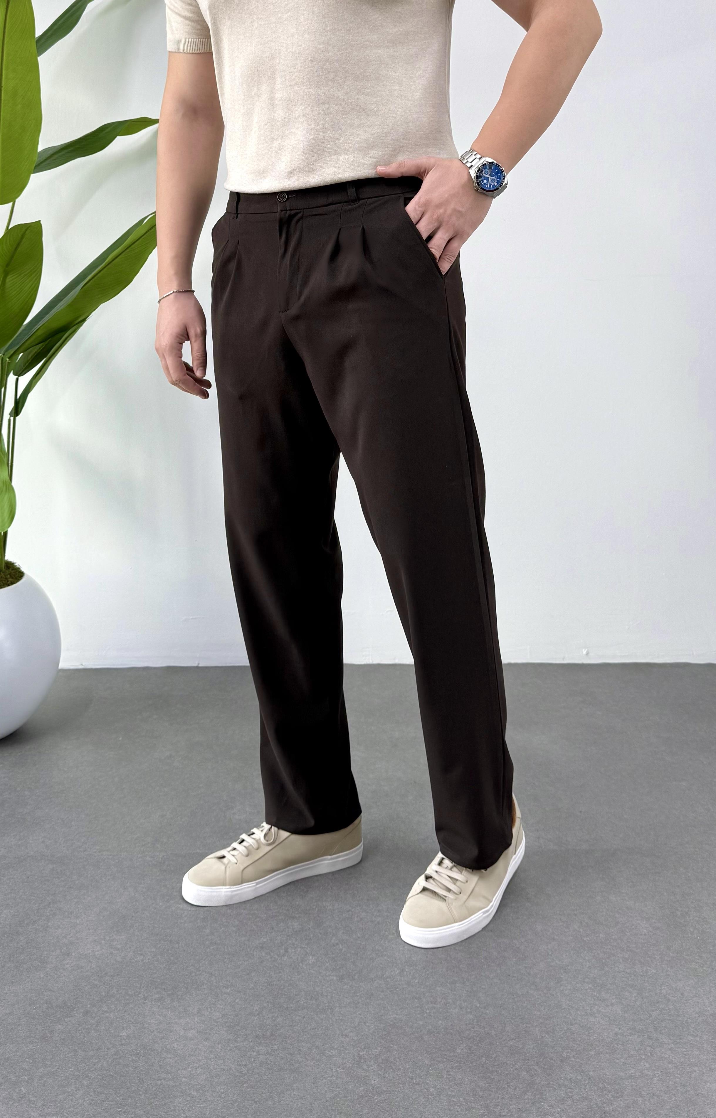 Acı Kahve Baggy Kumaş Pantolon 