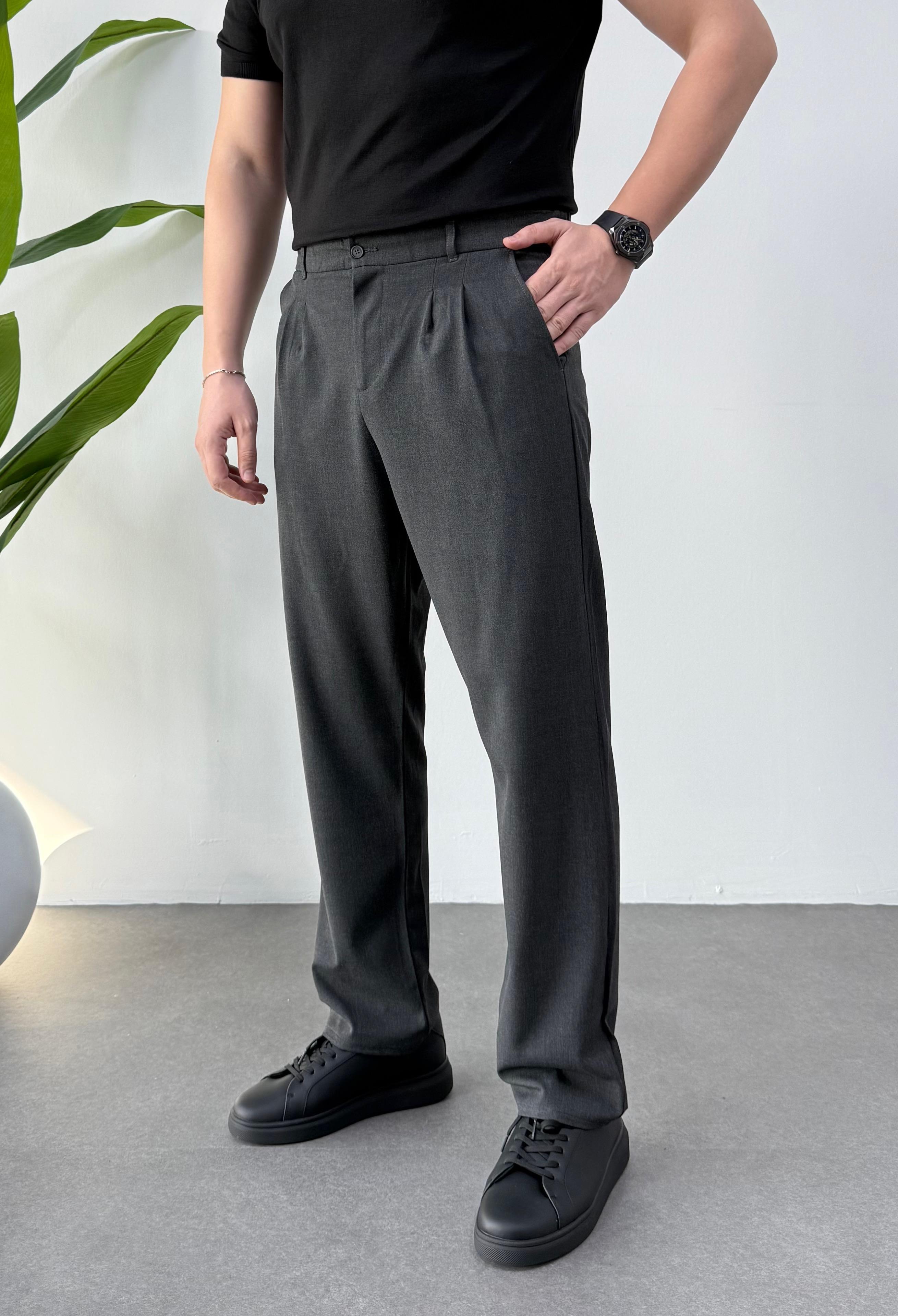 Antrasit Baggy Kumaş Pantolon 