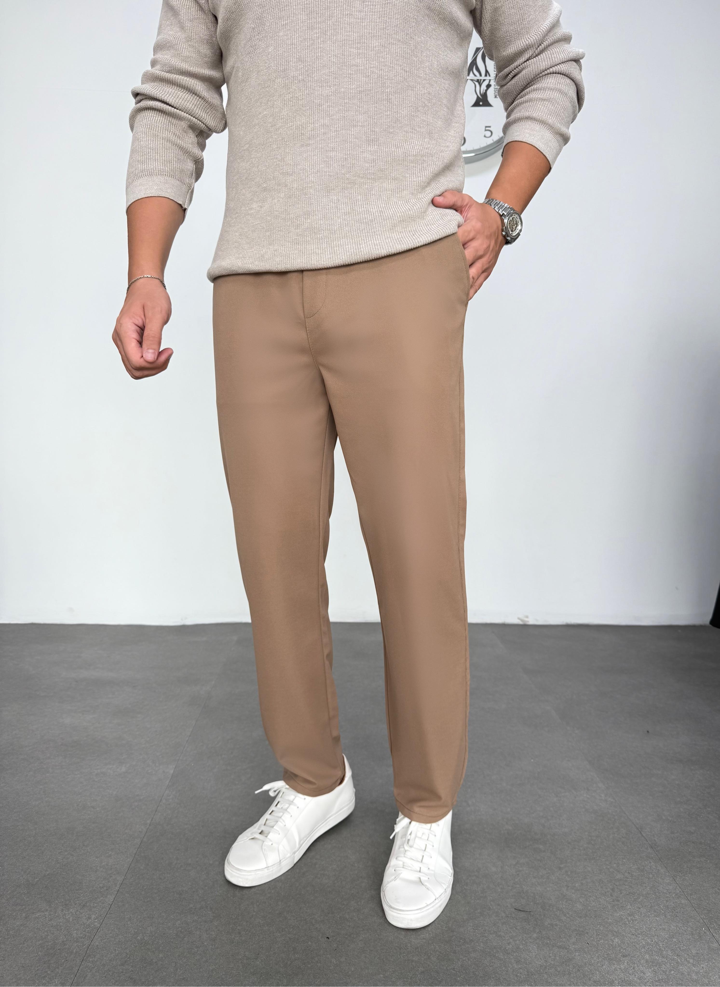 Dasel Beli Lastikli Bej Jogger Pantolon 