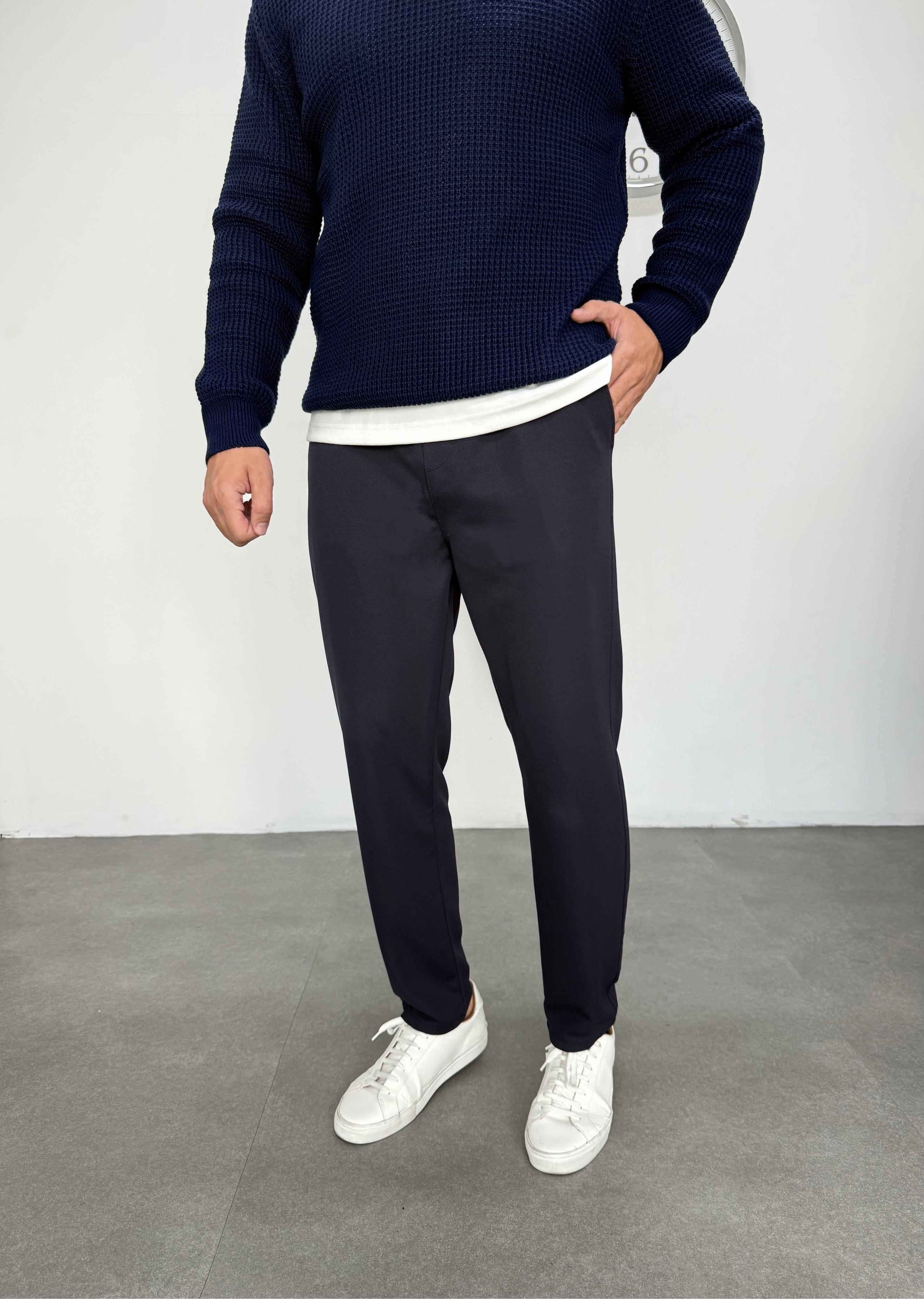 Dasel Beli Lastikli Lacivert Jogger Pantolon 