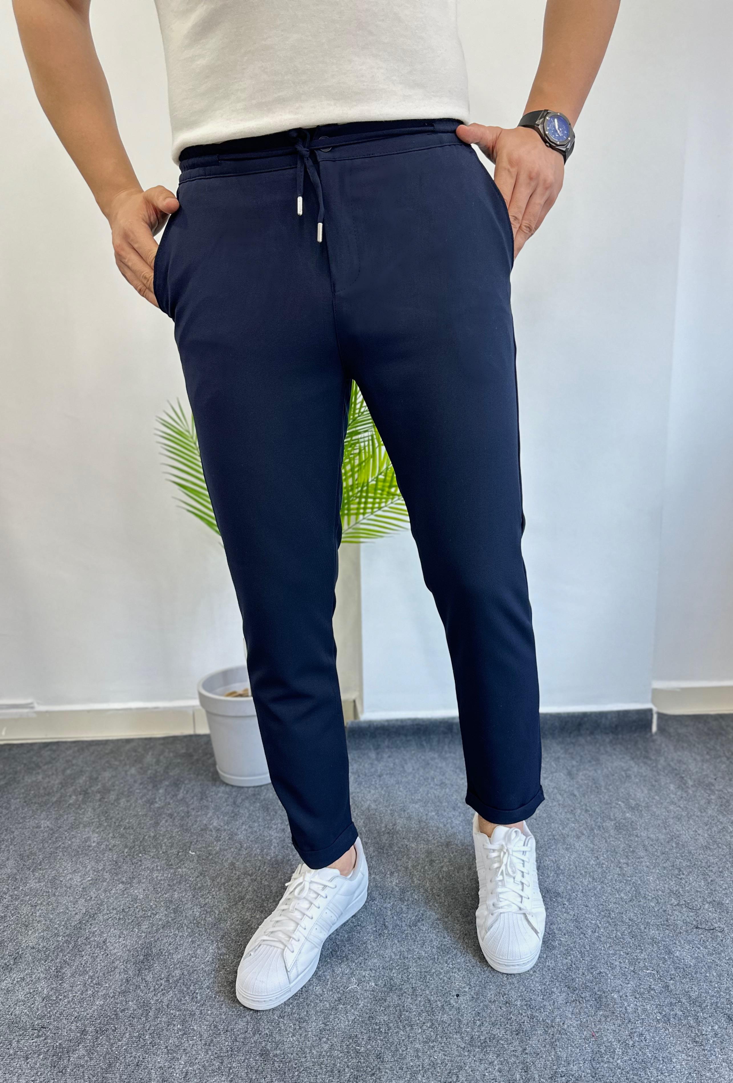 Duble Paça Lacivert Jogger Pantolon