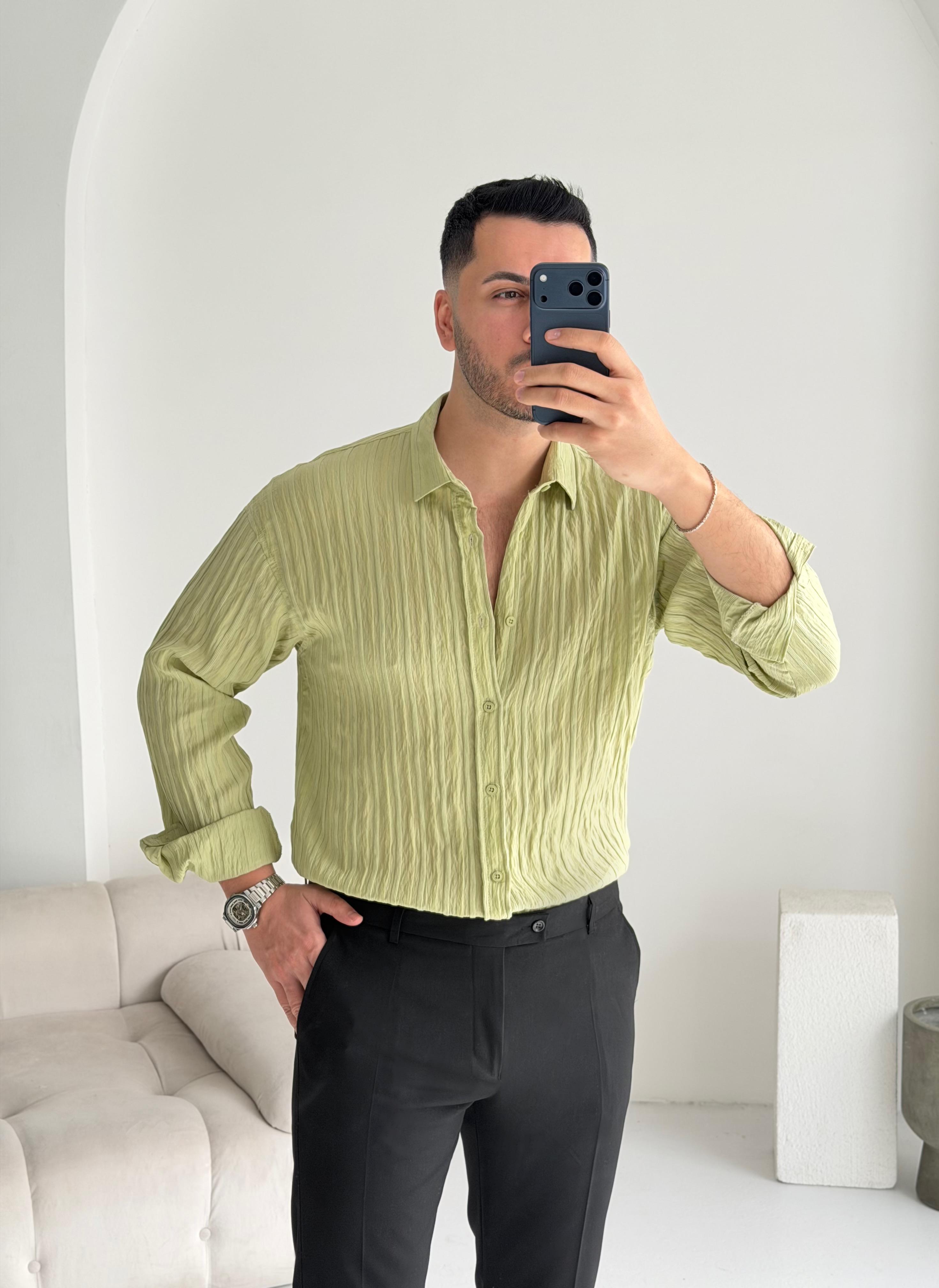 Fawer Çağla Oversize Tensel Gömlek 