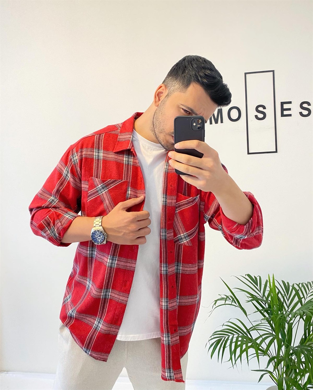 Kırmızı Oversize Gömlek