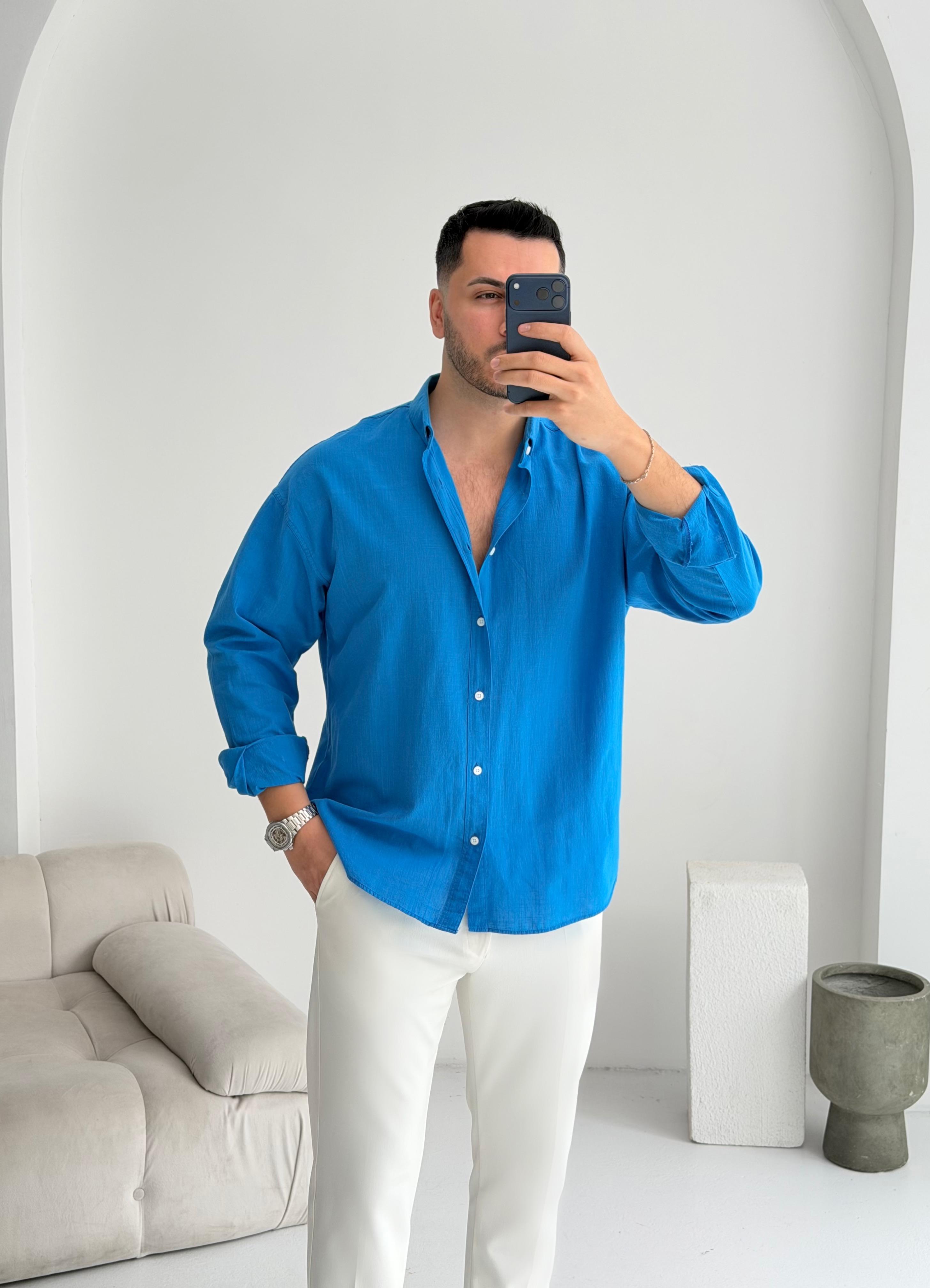 Orjinal Fresh Keten Saks Oversize Gömlek