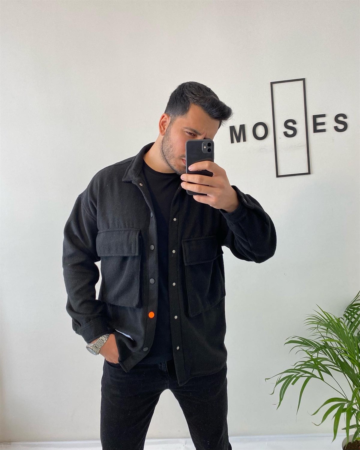 Oversize Kaşe Gömlek Ceket