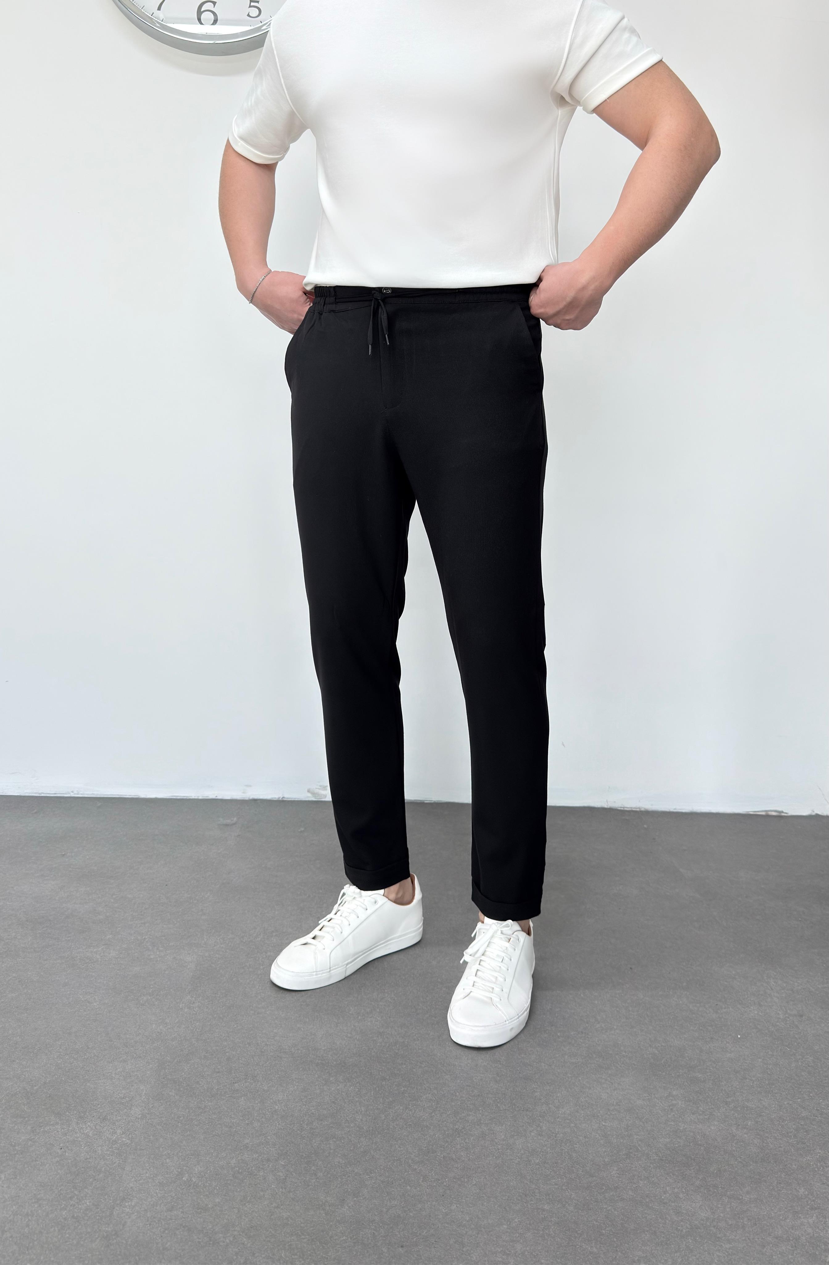 Siyah Duble Paça Jogger Pantolon 