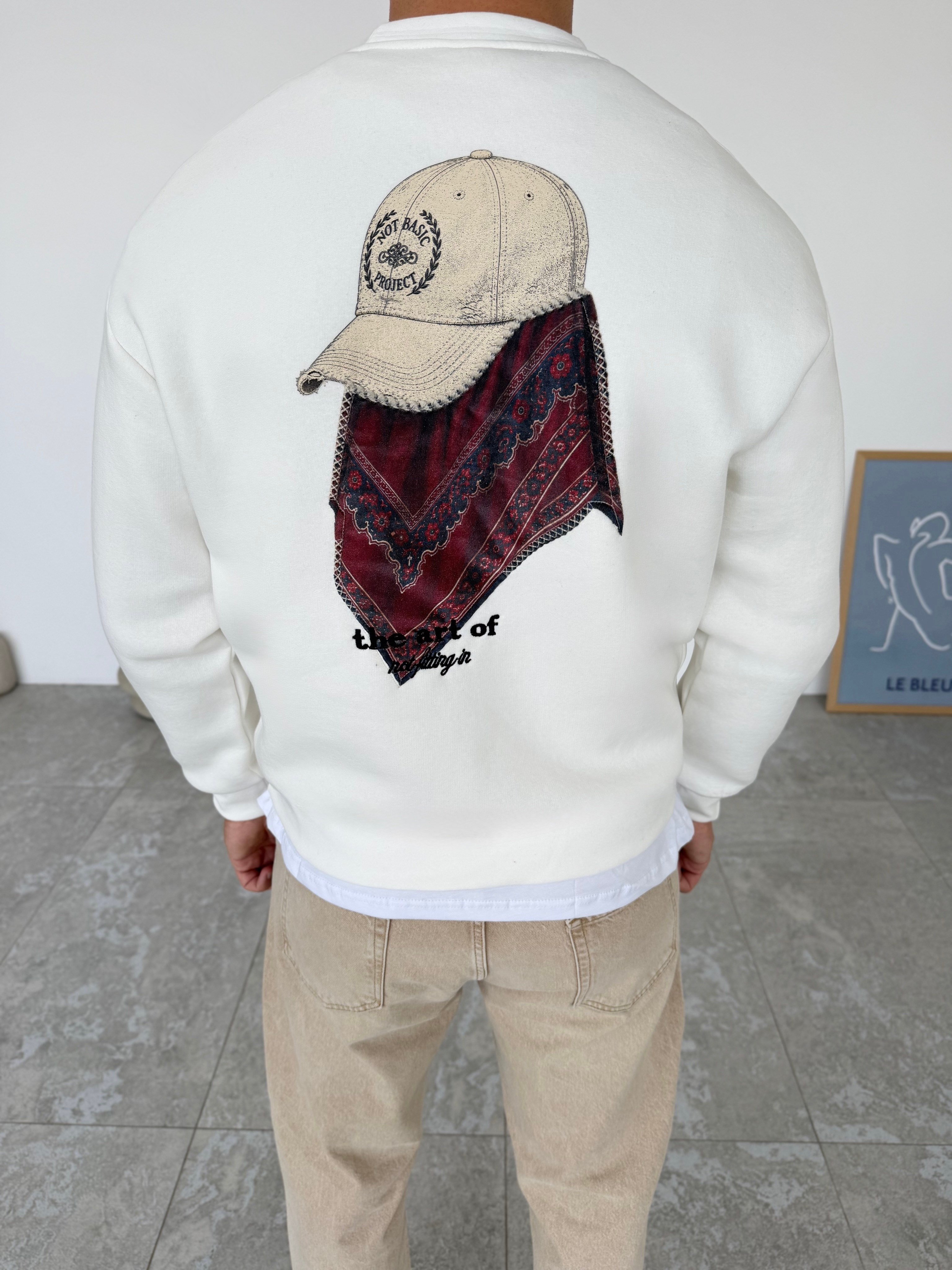 The Art Beyaz Şardonlu Sweatshirt