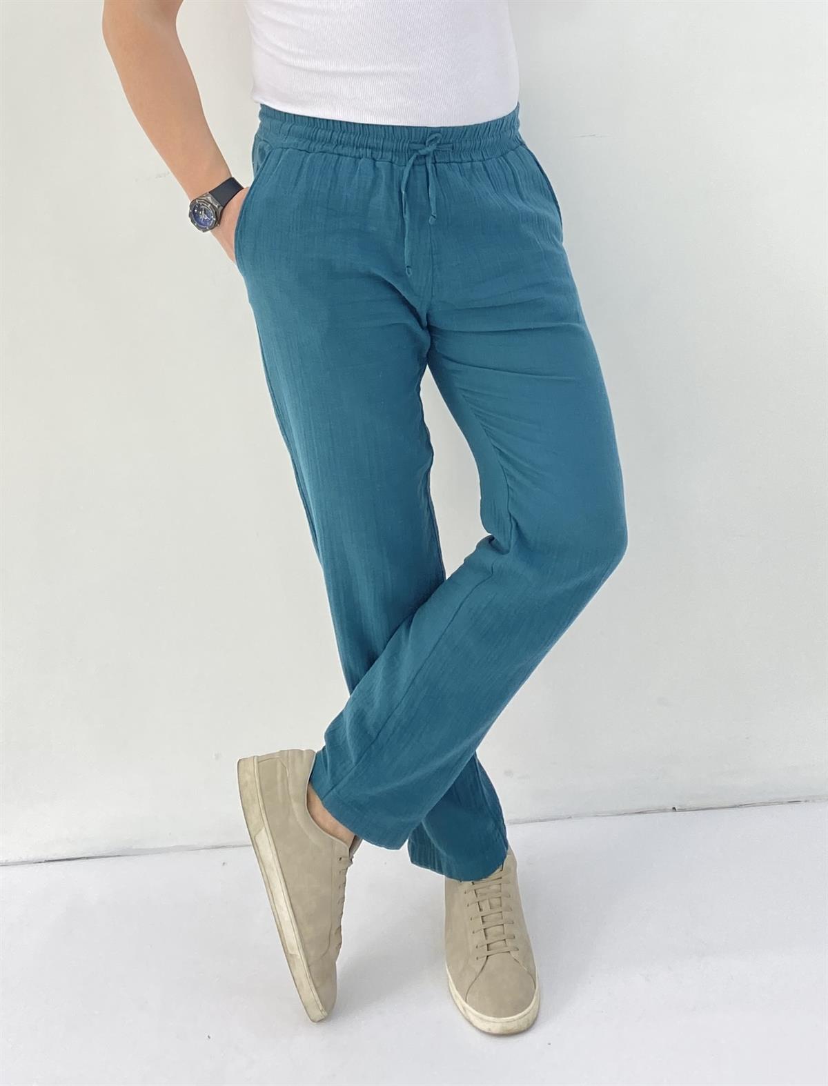 Yeşil Müslin Baggy Pantolon 