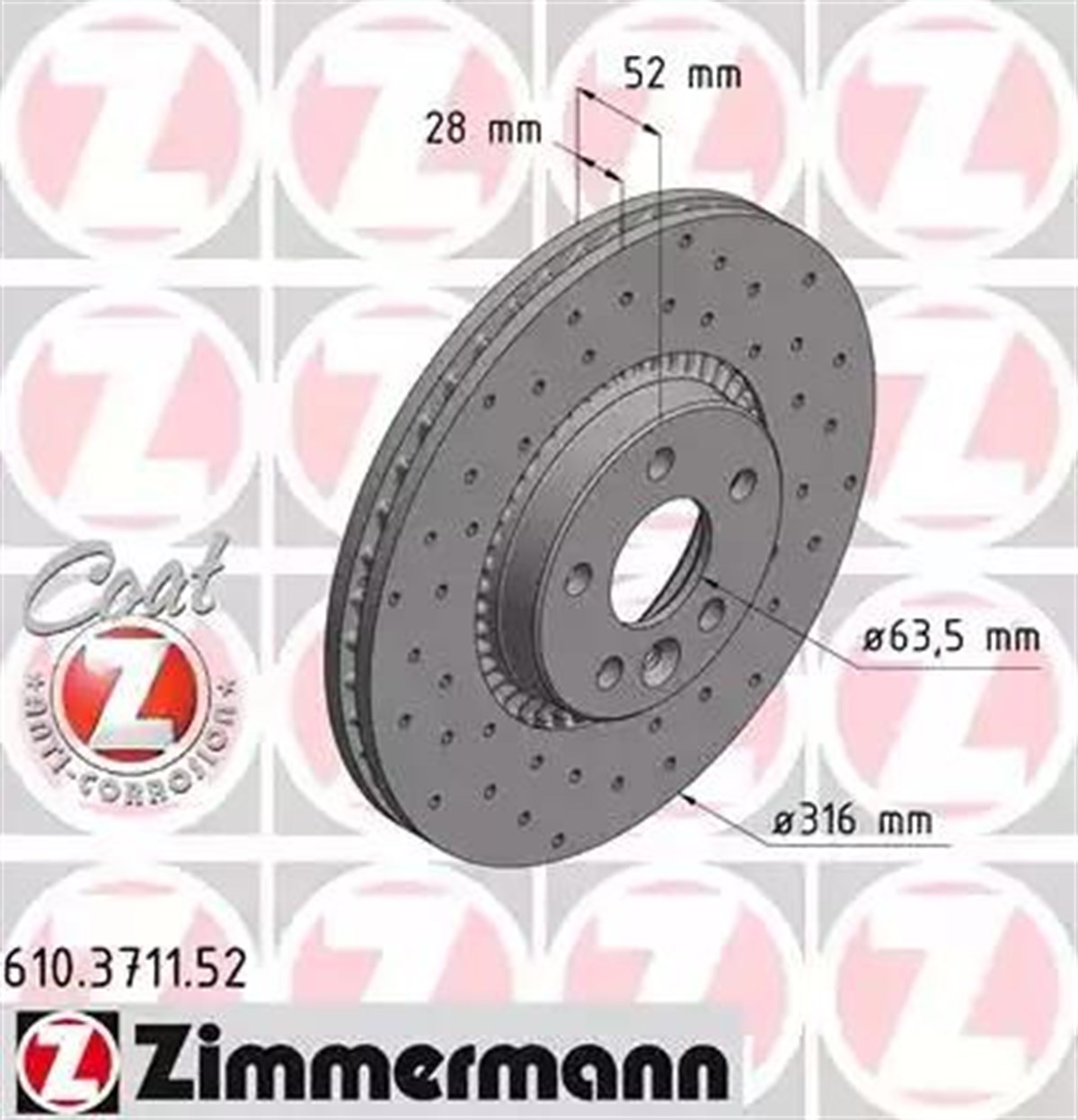 DİSK ÖN SPORT S60/V60/S80/V70/XC70 316 MM