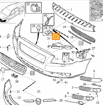 ÖN TAMPON FAR BRAKETİ SOL S80/V70/XC70
