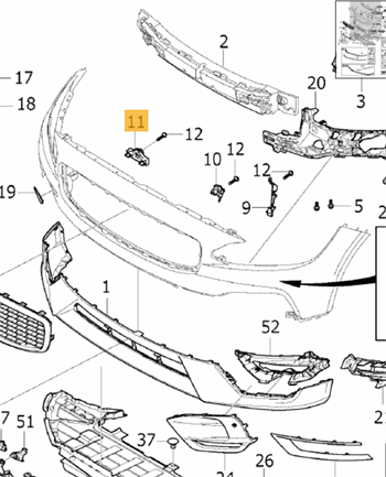 TAMPON BRAKETİ ÖN (MERKEZ) S90/V90 2017