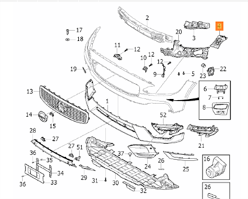 TAMPON BRAKETİ ÖN SOL S90/V90 2017-