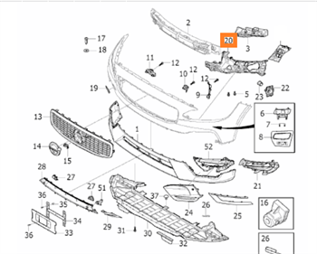 TAMPON ÖN FAR BRAKETİ SAĞ S90/V90 2017-