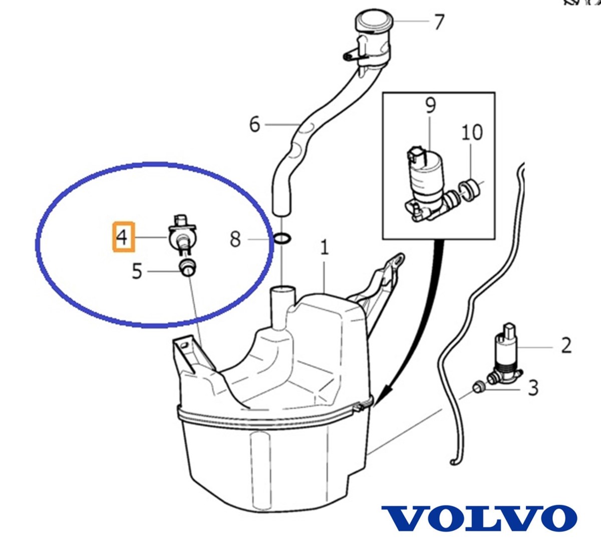 ÖN CAM SU DEPOSU SEVİYE SENSÖRÜ S60/V60 2011-