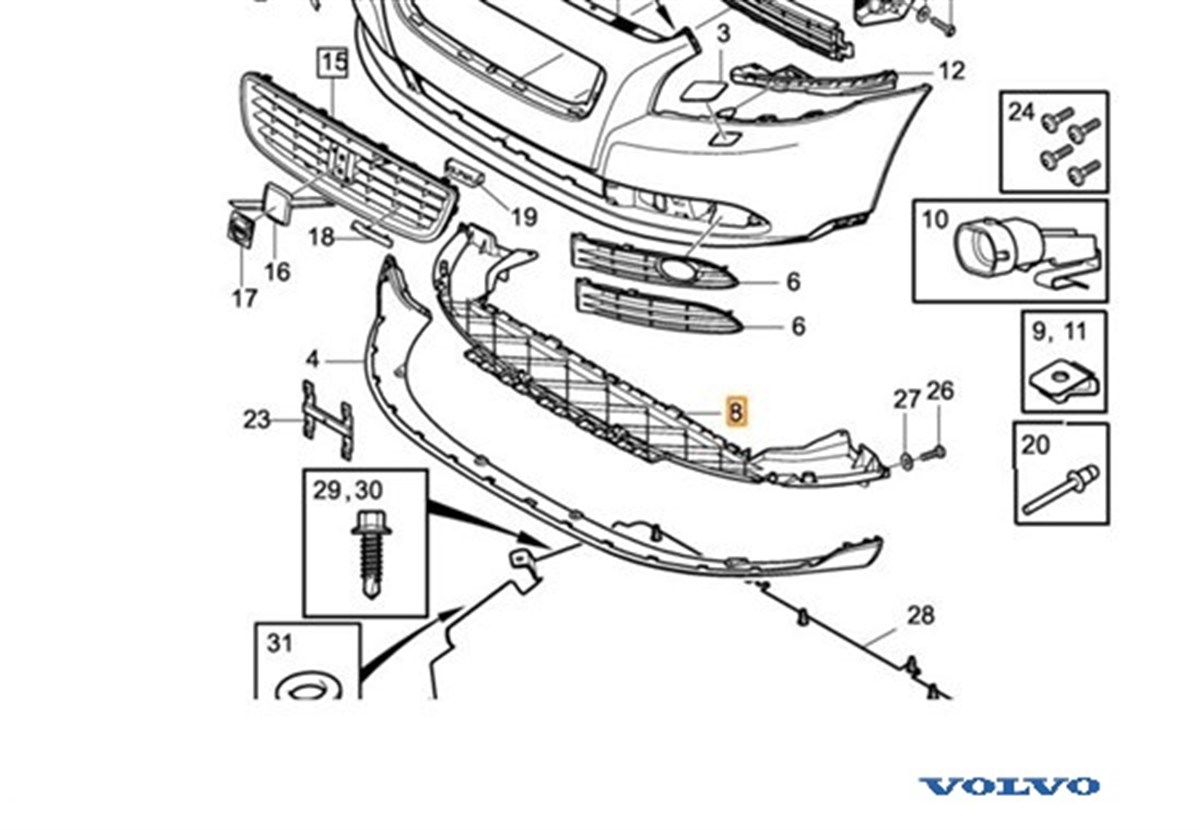 ÖN TAMPON RADYATÖR ALT MUHAFAZASI ( ORİJİNAL  ) 30763681 NS40 / V50 