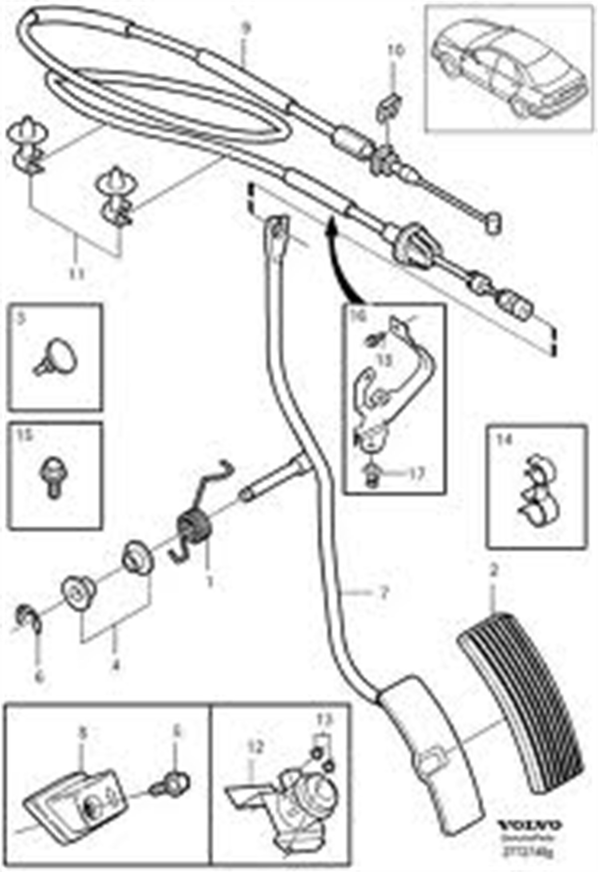S40 / V40 PEDAL ÜSTÜ LASTİĞİ