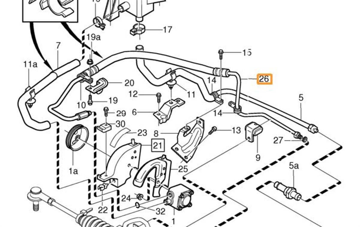 S40/V40 DİREKSİYON KUTUSU BASINÇ HORTUMU