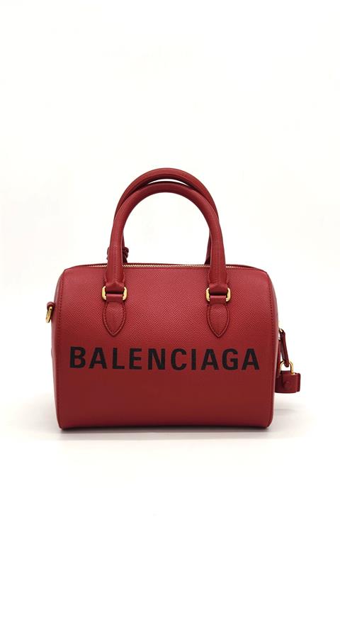 Balenciaga Logo Red Small Ville Bowling Bag Fiyat