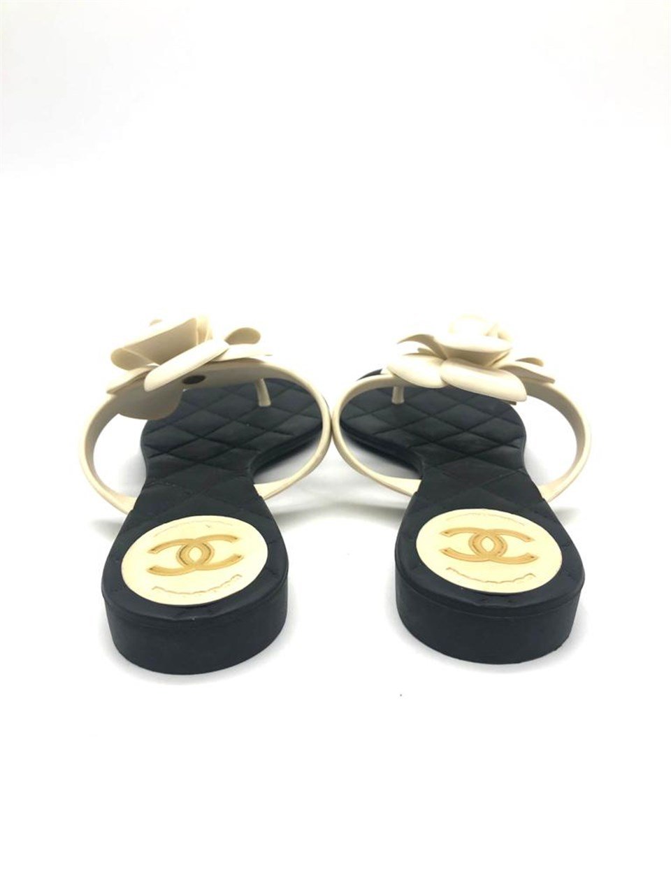 Chanel camellia flower sandals deals