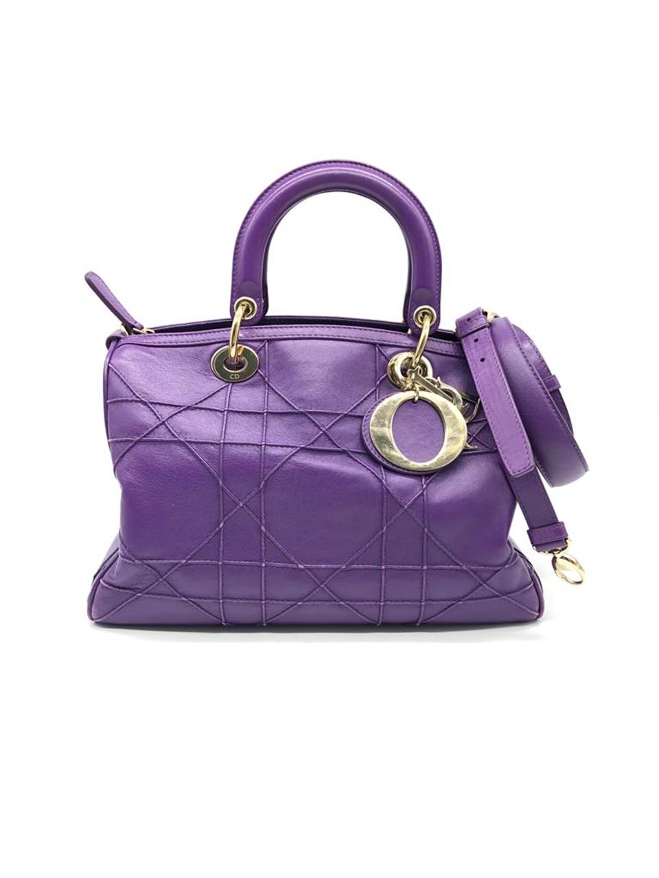 Christian Dior Lady Dior Medium Bag Purple Deluxe Seconds'ta