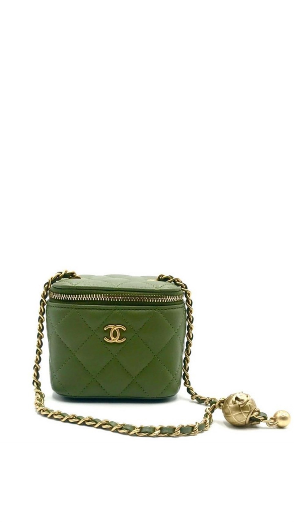 Orijinal İkinci El Chanel Cube Mini Vanity Green Deluxe Seconds