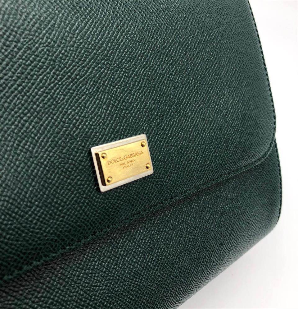 Dolce & Gabbana Medium Sicily Bag In Dauphine Calfskin in Green