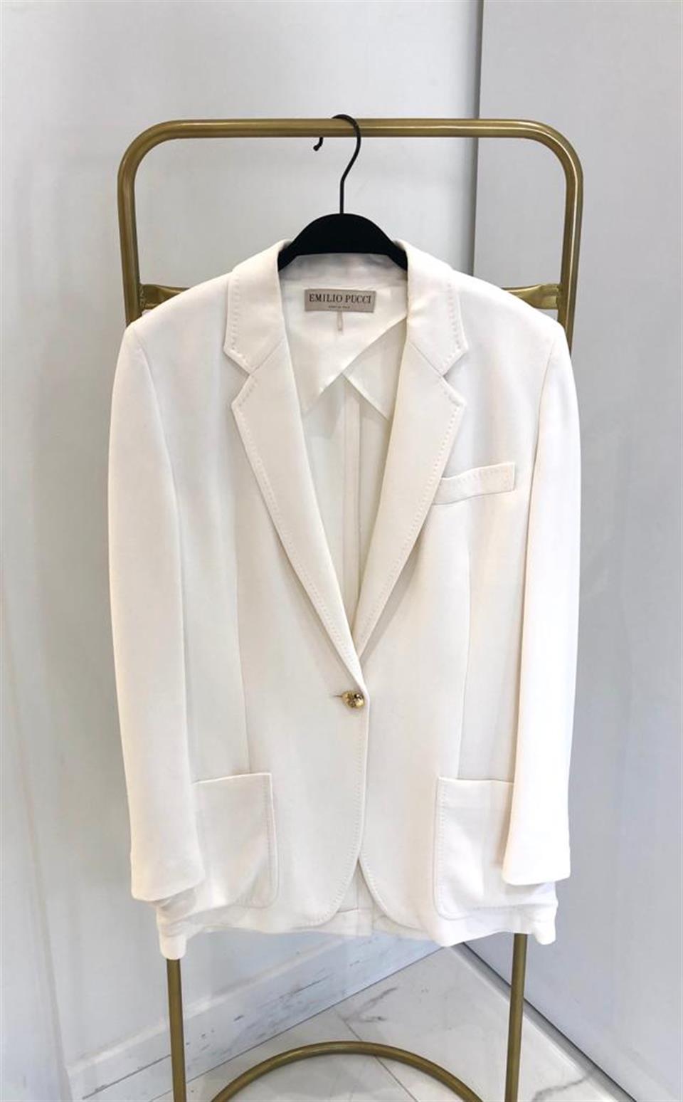 Emilio Pucci Beyaz Blazer Ceket 36 Deluxe Seconds'ta