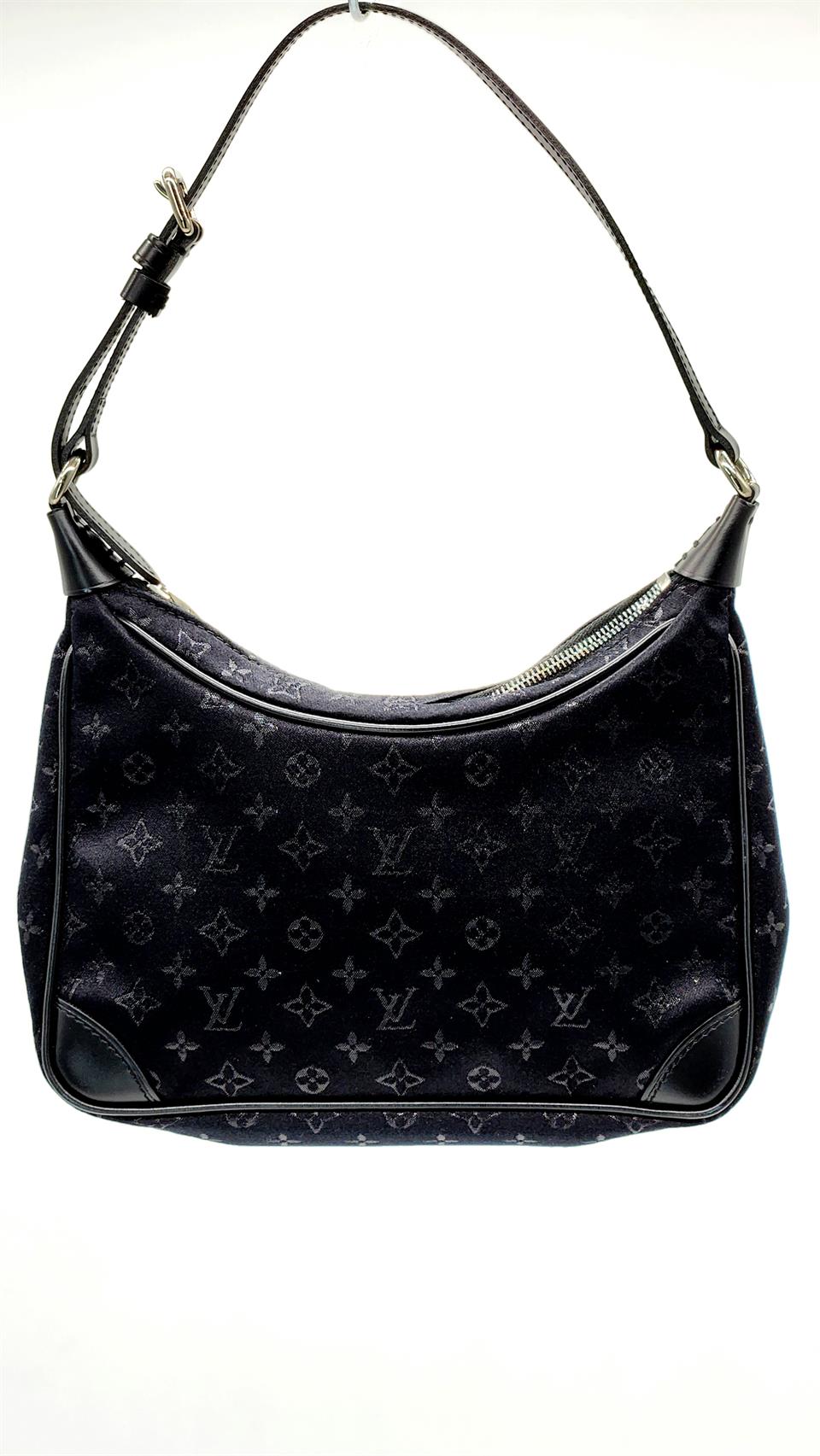 Louis Vuitton Black Mini Satin Monogram Boulogne Pochette