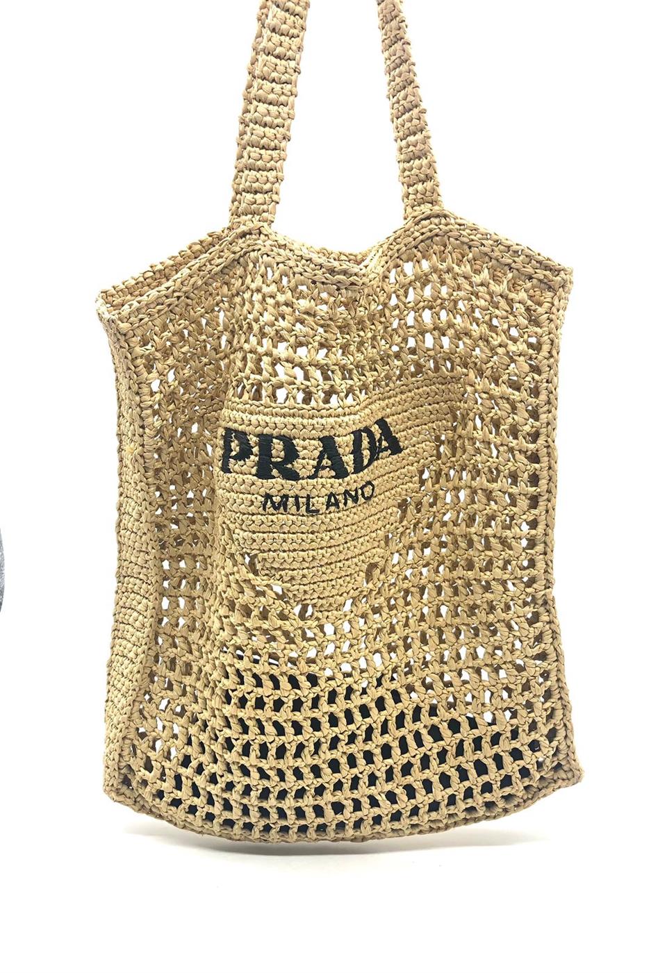 Prada Tan Raffia Tote Bag Deluxe Seconds'ta