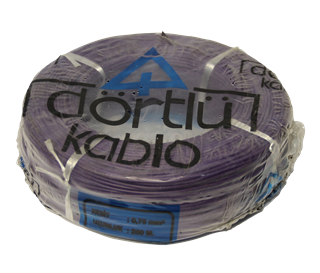 Kablo NYAF Dörtlü CCA Mor 0.75 mm2 (200 Mt)