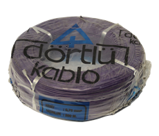 Kablo NYAF Dörtlü CCA Mor 0.75 mm2 (200 Mt)