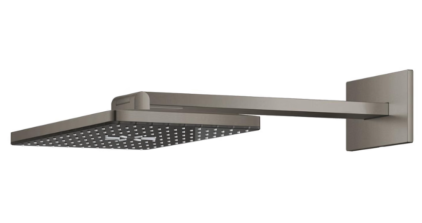 Aqua Tiles Antrasit Ankastre Tepe Duşu Set 400*230 Mm 2 Akışlı (Dirsek Dahil)