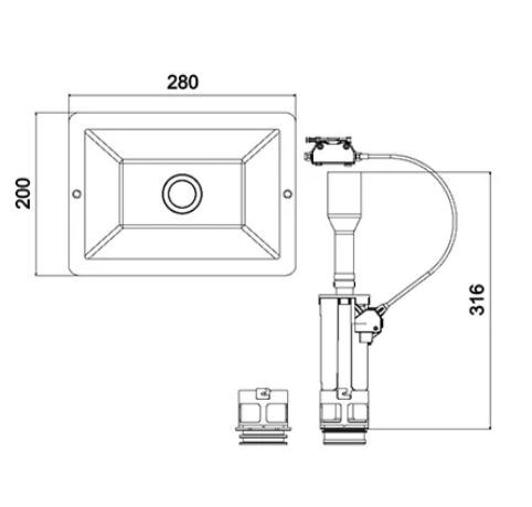8cm Degısım Kıtı Büyük Panel Parlak Krom 15011-Pb