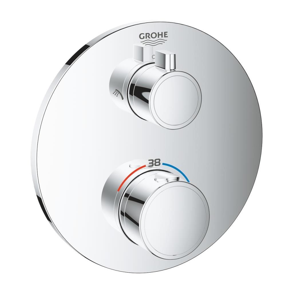 Grohtherm Ankastre Termosta Banyo Bataryası Seti Oval Gagadan Yönlendiricili (Geniş Oval Tepe Duşlu)