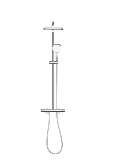 Tempesta Cube 250 Kolon Duş Sistemi+Temostatik Banyo Bataryası (Gagasız)