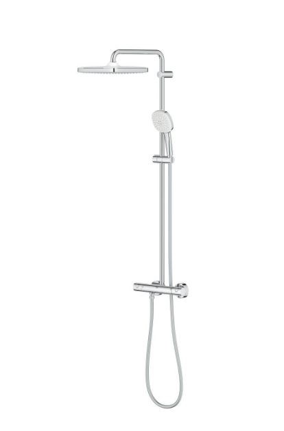 Tempesta Cube 250 Kolon Duş Sistemi+Temostatik Banyo Bataryası (Gagasız)