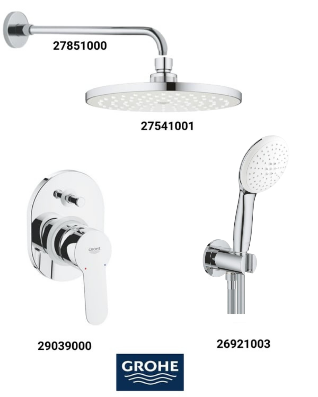 Bauedge Ankastre Banyo Bataryası Seti Gagasız (Oval Tepe Duşlu)