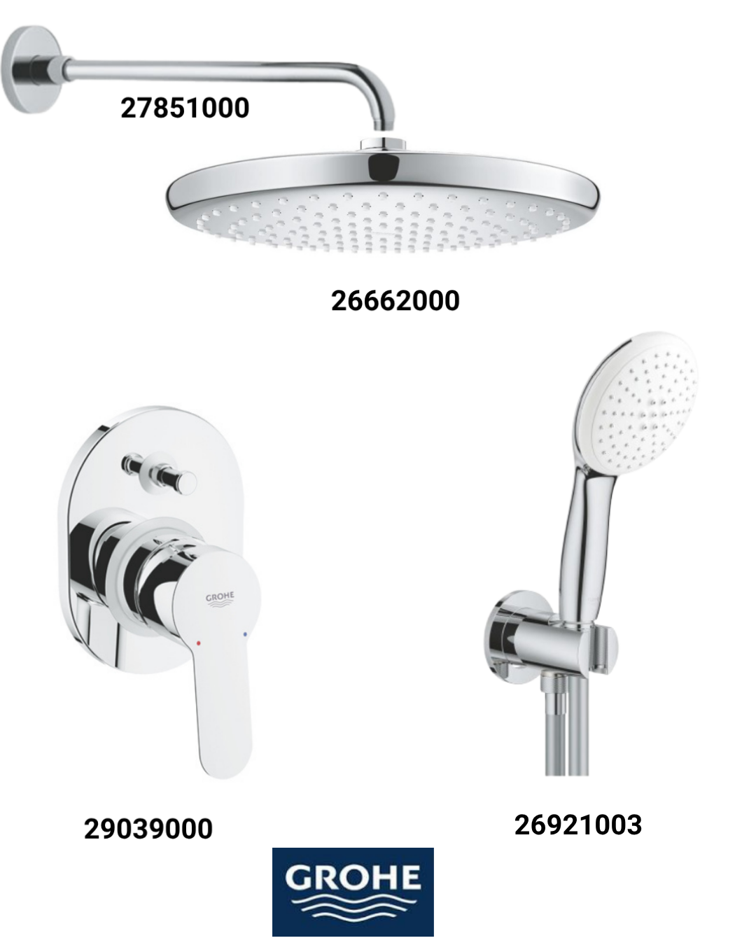 Bauedge Ankastre Banyo Bataryası Seti Gagasız(Geniş Oval Tepe Duşlu)