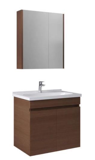 Krea Kapaklı takım 65Cm Modern Cevız Banyo Dolabı