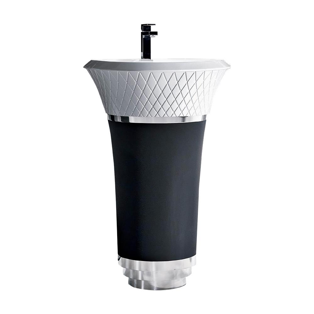 Glory Sıyah Beyaz Monoblok Lavabo Bb-926 BB-926