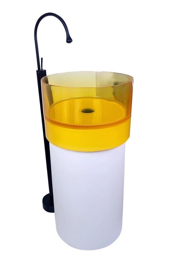 Crystal Seffaf Epox Sarı Beyaz Monoblok Lav Bb-930 BB-930
