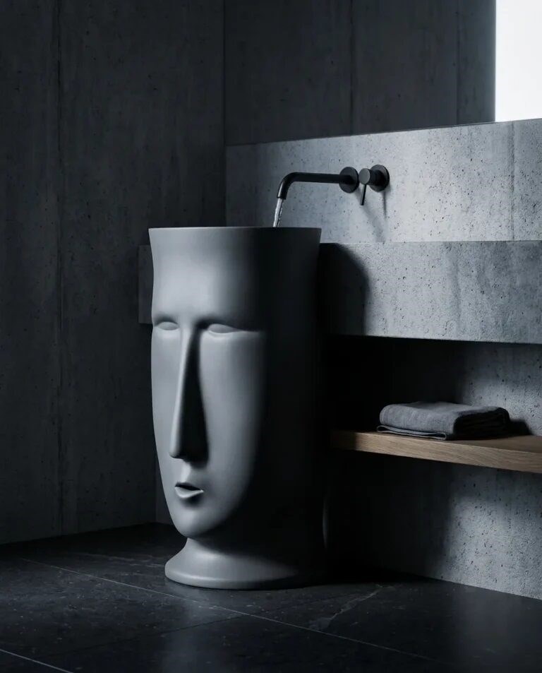 Skull Antrasit Monoblok Lavabo BB-934