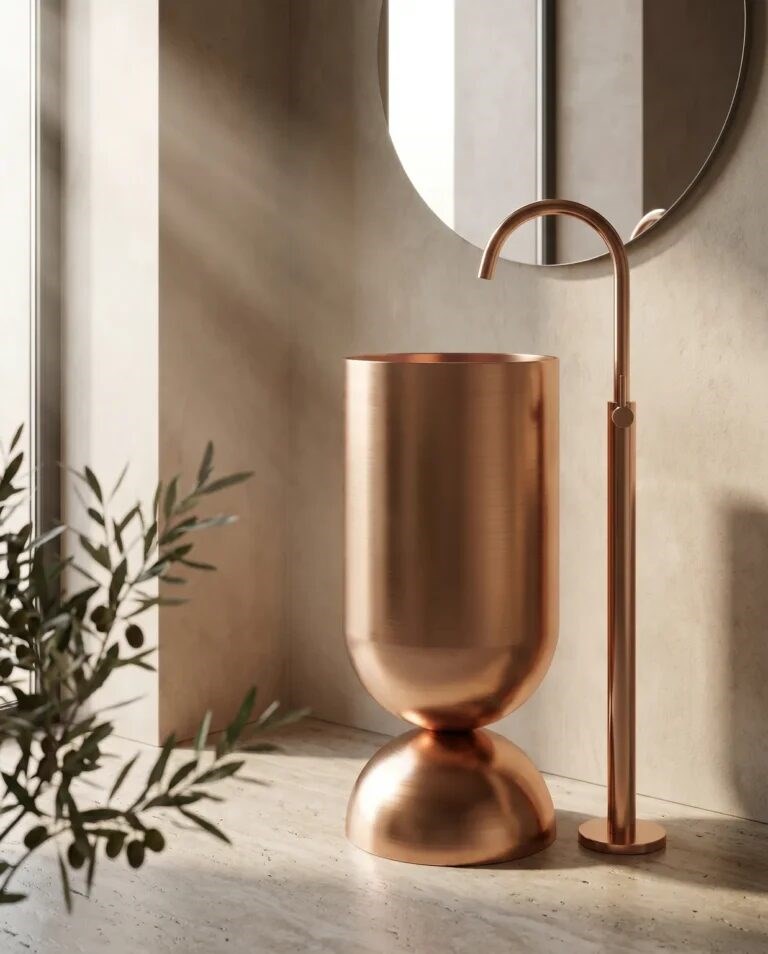 Petite Rose Gold Paslanmaz Monoblok Lavabo BB-936