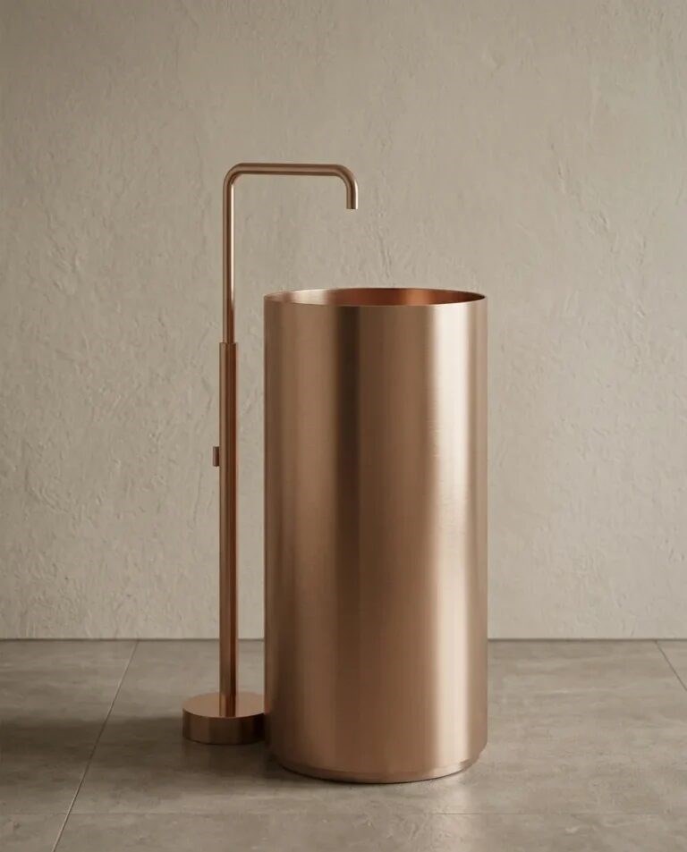 Slender Rose Gold Paslanmaz Çelik Monoblok Lavabo BB-939
