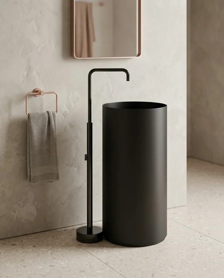 Slender Siyah Paslanmaz Çelik Monoblok Lavabo BB-940